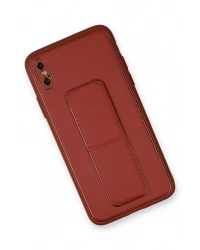 Newface iPhone XS Max Kılıf Coco Deri Standlı Kapak - Fuşya