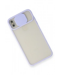 Newface iPhone XS Max Kılıf Palm Buzlu Kamera Sürgülü Silikon - Lila