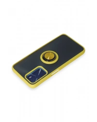 Newface Oppo A16 Kılıf Montreal Yüzüklü Silikon Kapak - Sarı