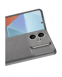 Newface Oppo A3 Kılıf Auto Focus Karbon Kapak - Gri