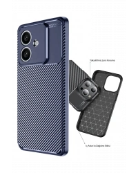 Newface Oppo A3 Kılıf Auto Focus Karbon Kapak - Lacivert