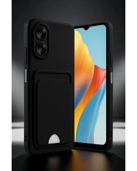 Newface Oppo A38 Kılıf Kelvin Kartvizitli Silikon - Bordo