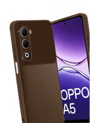 Newface Oppo A5 4G Auto Focus Karbon Kapak - Kahverengi