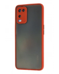 Newface Oppo A54 4G Kılıf Montreal Silikon Kapak - Kırmızı