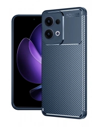 Newface Oppo Reno 13 Pro Kılıf Auto Focus Karbon Kapak - Lacivert