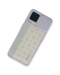 Newface Oppo Reno 4 Lite Kılıf Palm Buzlu Kamera Sürgülü Silikon - Lila