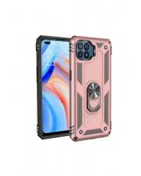 Newface Oppo Reno 4 Lite Kılıf Sofya Yüzüklü Silikon Kapak - Rose