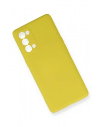 Newface Oppo Reno 5 Kılıf Nano içi Kadife Silikon - Sarı
