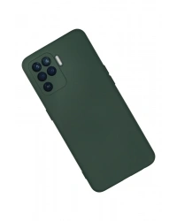 Newface Oppo Reno 5 Lite Kılıf Nano içi Kadife Silikon - Koyu Yeşil