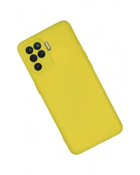 Newface Oppo Reno 5 Lite Kılıf Nano içi Kadife Silikon - Sarı