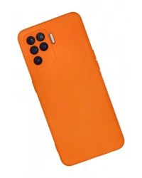 Newface Oppo Reno 5 Lite Kılıf Nano içi Kadife Silikon - Turuncu