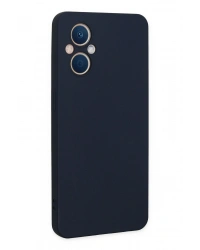 Newface Oppo Reno 7 Lite Kılıf Nano içi Kadife Silikon - Lacivert