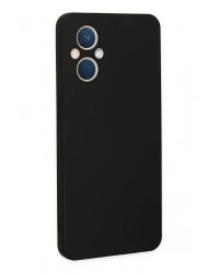 Newface Oppo Reno 7 Lite Kılıf Nano içi Kadife Silikon - Siyah