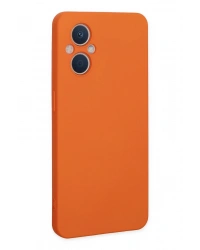 Newface Oppo Reno 7 Lite Kılıf Nano içi Kadife Silikon - Turuncu