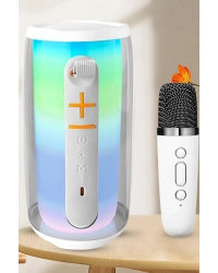 Newface Pluse 6 Mikrofonlu RGB Kablosuz Hoparlör - Beyaz