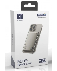 Newface PW555 5.000 mAh Dijital Göstergeli 18W Type-C ve 15W Kablosuz Şarj PD Hızlı Şarj Magsafe Powerbank - Titanyum