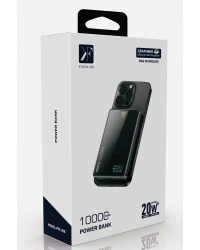 Newface PW598 10.000 mAh Dijital Göstergeli 20W Type-C ve 15W Kablosuz Şarj PD Hızlı Şarj Magsafe Powerbank - Siyah