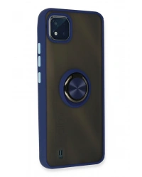 Newface Realme C11 2021 Kılıf Montreal Yüzüklü Silikon Kapak - Lacivert