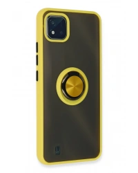 Newface Realme C11 2021 Kılıf Montreal Yüzüklü Silikon Kapak - Sarı