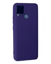 Newface Realme C15 Kılıf Nano içi Kadife Silikon - Mor