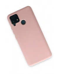 Newface Realme C15 Kılıf Nano içi Kadife Silikon - Pudra