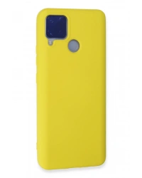 Newface Realme C15 Kılıf Nano içi Kadife Silikon - Sarı