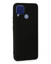 Newface Realme C15 Kılıf Nano içi Kadife Silikon - Siyah