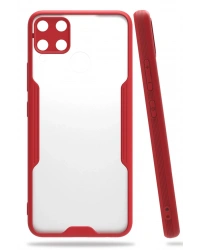 Newface Realme C15 Kılıf Platin Silikon - Kırmızı