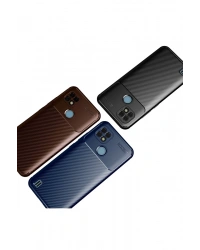 Newface Realme C21 Kılıf Auto Focus Karbon Kapak - Lacivert