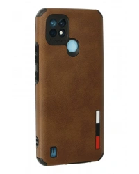 Newface Realme C21 Kılıf Loop Deri Silikon - Kahverengi