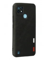 Newface Realme C21 Kılıf Loop Deri Silikon - Siyah