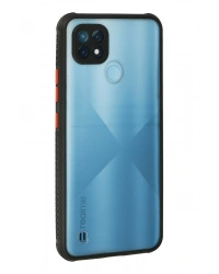 Newface Realme C21 Kılıf Miami Şeffaf Silikon - Siyah