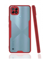 Newface Realme C21 Kılıf Platin Silikon - Kırmızı