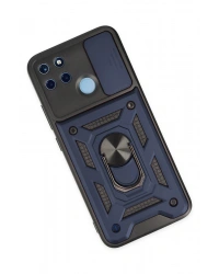 Newface Realme C25Y Kılıf Pars Lens Yüzüklü Silikon - Lacivert