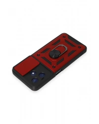 Newface Realme C53 Kılıf Pars Lens Yüzüklü Silikon - Kırmızı