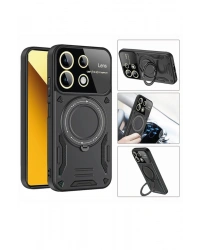 Newface Realme C55 Kılıf Joy Lens Standlı Kapak - Koyu Yeşil