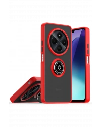 Newface Realme C75 4G Kılıf Montreal Yüzüklü Silikon Kapak - Kırmızı