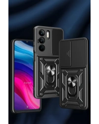 Newface Realme C75 4G Kılıf Pars Lens Yüzüklü Silikon - Yeşil