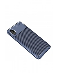 Newface Samsung Galaxy A01 Core Kılıf Auto Focus Karbon Kapak - Lacivert