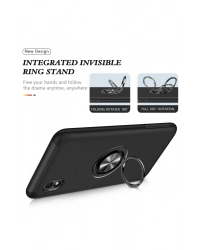 Newface Samsung Galaxy A01 Core Kılıf Elit Yüzüklü Kapak - Siyah