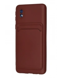 Newface Samsung Galaxy A01 Core Kılıf Kelvin Kartvizitli Silikon - Bordo