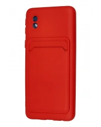 Newface Samsung Galaxy A01 Core Kılıf Kelvin Kartvizitli Silikon - Kırmızı