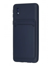 Newface Samsung Galaxy A01 Core Kılıf Kelvin Kartvizitli Silikon - Lacivert