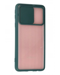 Newface Samsung Galaxy A01 Core Kılıf Palm Buzlu Kamera Sürgülü Silikon - Yeşil