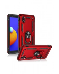 Newface Samsung Galaxy A01 Core Kılıf Sofya Yüzüklü Silikon Kapak - Rose