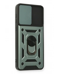 Newface Samsung Galaxy A02 Kılıf Pars Lens Yüzüklü Silikon - Yeşil