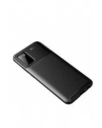 Newface Samsung Galaxy A02S Kılıf Auto Focus Karbon Kapak - Siyah