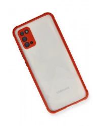 Newface Samsung Galaxy A02S Kılıf Miami Şeffaf Silikon - Kırmızı