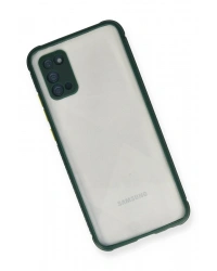 Newface Samsung Galaxy A02S Kılıf Miami Şeffaf Silikon - Koyu Yeşil