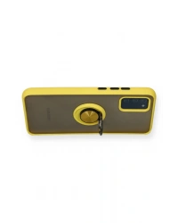 Newface Samsung Galaxy A02S Kılıf Montreal Yüzüklü Silikon Kapak - Sarı